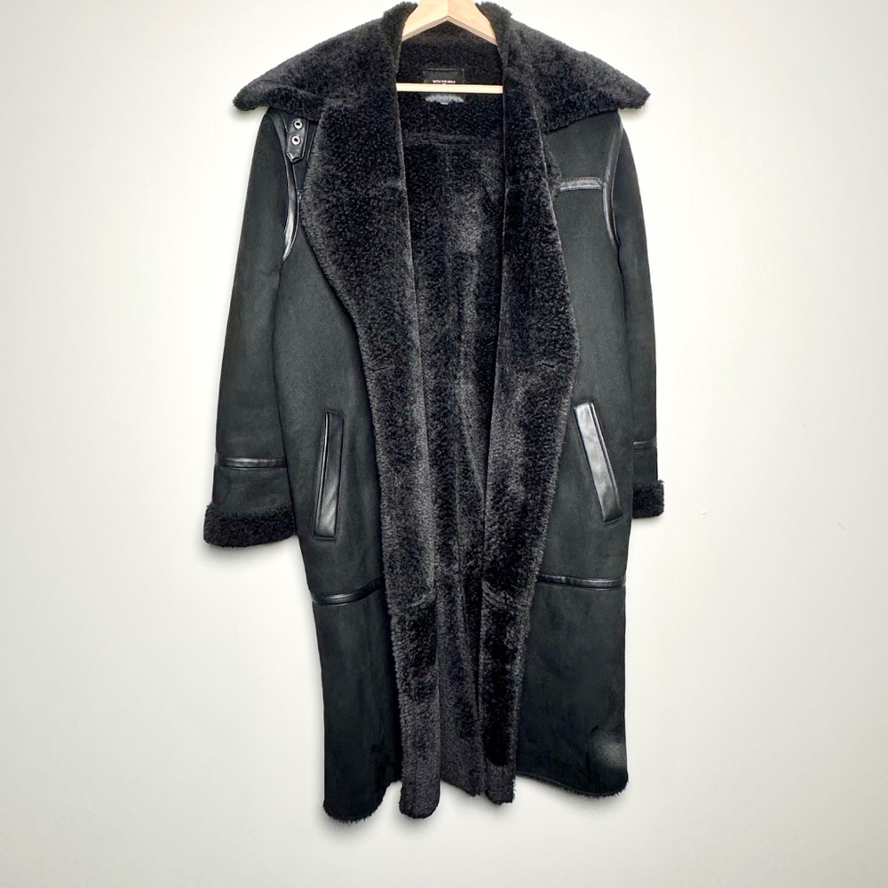 Avec Les Filles Black Pea Coat - Picture 6 of 9
